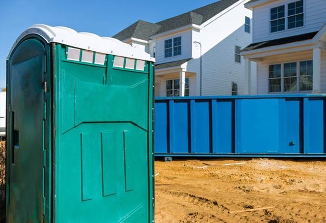 these porta potties offer peace of mind on a busy construction site